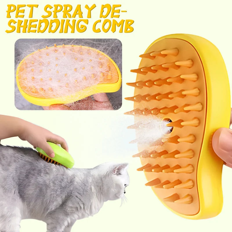 Escova elétrica 3 em 1 para limpeza de pelos de Pets, escova a vapor para cães e gatos, multifuncional, pente de cabelo para animais de estimação, equipamento de preparação de animais