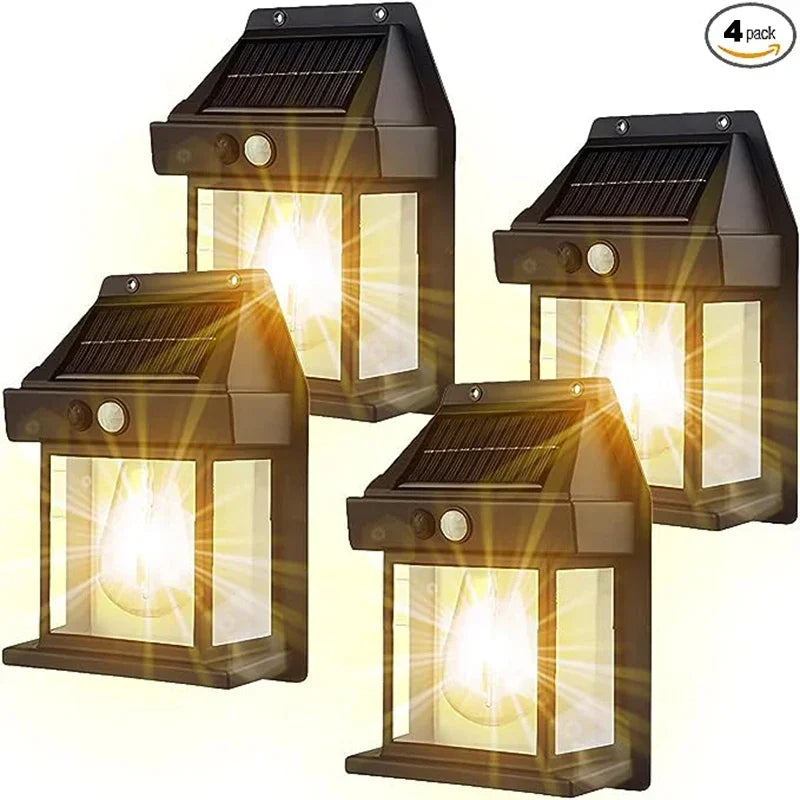 Conjunto Refletor Solar HomeLux, (4 Peças) com Detector de Movimento Economize energia elétrica.